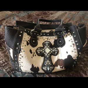 Cowhide Bling Purse and wallet